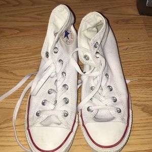 White hightop converse